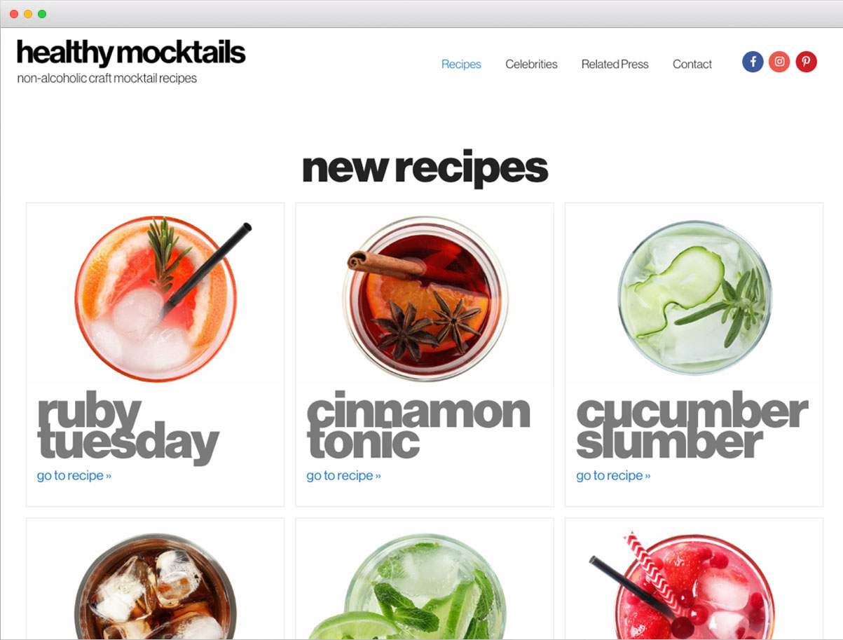 Healthy Mocktails - artisinal drink recipes