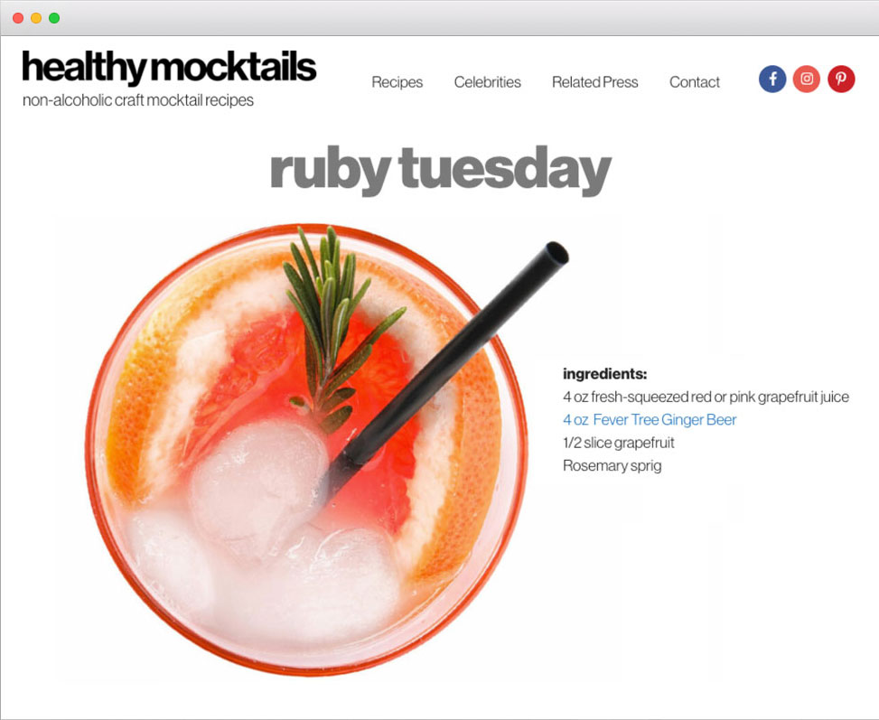 Healthy Mocktails - artisinal drink recipes